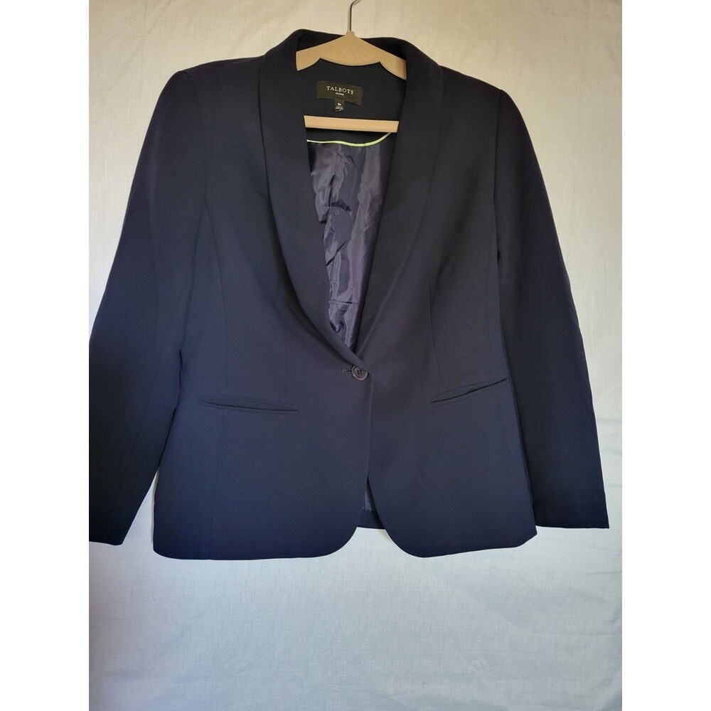 Talbots Blazer Women 8P  Navy Blue Single Button